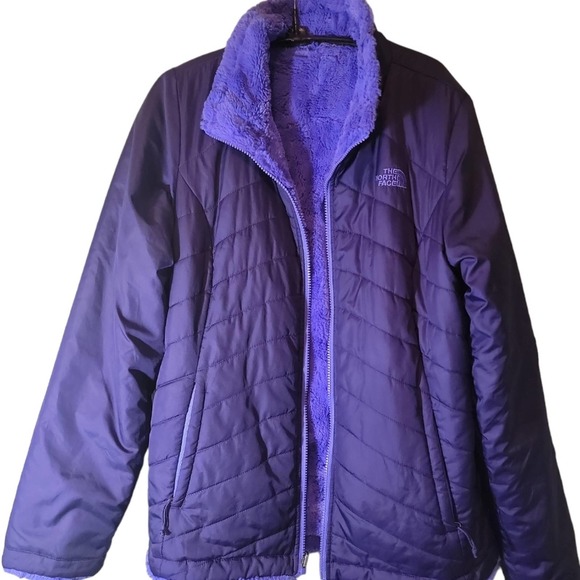 The North Face Jacket Sz M Reversible Insulated Cold Weather Two Tone Blue - Picture 2 of 10